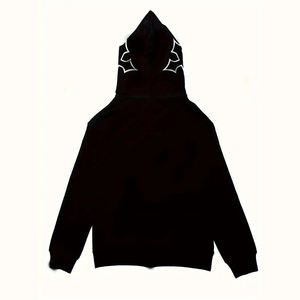 Sweat à capuche avec fermeture éclair pour l'hiver OEM pour hommes, vêtements de ville de qualité supérieure, sweats à capuche en coton mélangé avec impression bouffante - Product Image 2