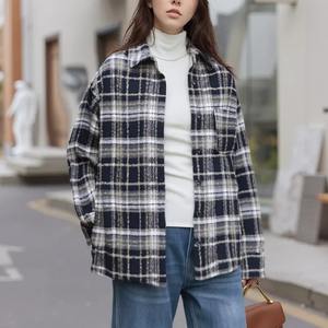 Women's Winter Wool Lined <b>Flannel</b> Plaid <b>Jacket</b> With Button Hooded Long Sleeved <b>Jacket</b> <b>Men</b> Sweaters Coat motorcycle style <b>jacket</b> - Product Image 6