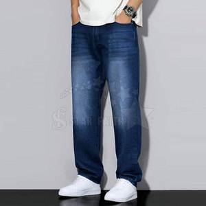Custom Men Casual Baggy Fit Breathable 100% Cotton <b>Jeans</b> Summer Spring Autumn Medium Wash New Release Designer for Online Sale - Product Image 5