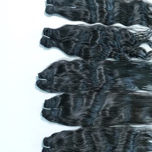 Paquete de ondas naturales de templo indio crudo cutícula virgen alineada cabello de mujer negro sin procesar trama doble estilo de máquina de cabello humano - Product Image 3