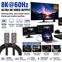 Kabel USB4 LUNG KAY OEM 240W PD3.1 40Gbps Kecepatan Tinggi 8K 60Hz Video Tipe C ke C Kabel Data Kompatibel Thunderbolt 4/3