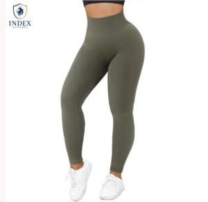 INDEX APPAREL High Waist Full Length Leggings Solid Color Stretch Knitted Spandex Nylon <b>Tummy</b> <b>Control</b> Shapewear All Seasons - Product Image 1