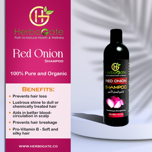 HerboGate Red Onion <b>Shampoo</b> 400ml Nourishing Strengthening Hair Growth All Hair Types Unisex Adult Use Red Onion <b>Shampoo</b> - Product Image 3