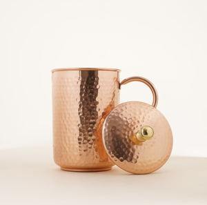Pichet à eau en métal de cuivre de conception martelée pour la cuisine et la décoration de table - Product Image 2