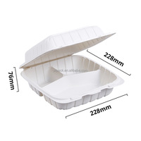 PTPACK Mfpp Récipient de nourriture à clapet à charnière Boîte à lunch en plastique à emporter Bento à charnière Restaurant jetable biodégradable