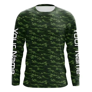 Chemises de pêche à manches longues hommes sur mesure Protection UV séchage rapide respirant Sublimation maillots de pêche - Product Image 5