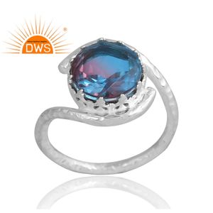 Anillo de piedras preciosas de cuarzo doblete Bio Alejandrita Natural de Plata de Ley, joyería de diseño personalizado para mujer, regalo para ella - Product Image 1