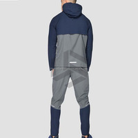 Ensemble de survêtement de printemps 2 pièces, coupe jogging, effet délavé vintage, avec coupe-vent léger à capuche, grande taille, couleur unie, OEM