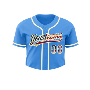 ชุดเบสบอลผ้าโพลีเอสเตอร์สีน้ำเงิน ระบายอากาศได้ดี สำหรับเยาวชนและผู้ใหญ่ ไซส์พลัส  รับสกรีนชื่อทีม  สไตล์ชุดกีฬา - Product Image 3