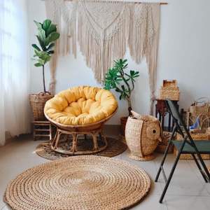 Alfombra de jacinto de agua Natural bohemio, decoración del hogar, alfombras de algas marinas hechas a mano, alfombra Vintage de paja de mimbre para sala de estar y dormitorio - Product Image 3