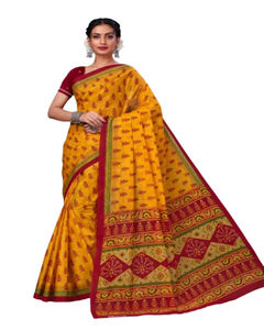 Sari en coton pour femmes pour mariages et fêtes Bollywood Georgette Saree fantaisie avec chemisier - Product Image 1