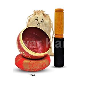 ชามทองเหลืองแข็งขนาดเล็กสีแดงฝึกสมาธิโยคะบำบัดทางจิตวิญญาณและเสียงบรรเทาความเครียด - Product Image 1