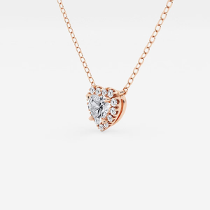 Colgante de Diamante Cultivado en Laboratorio con Halo de 1/2 CTW, Collar de Diamantes en Forma de Corazón Brillante de Oro de 14K, Joyería de Regalo Romántico - Product Image 1
