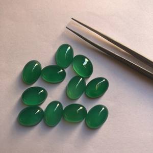 7mm 8mm 9mm pierre d'onyx vert naturel cabochon ovale lisse véritable pierre précieuse en vrac du fabricant en ligne à la meilleure usine de gros - Product Image 2