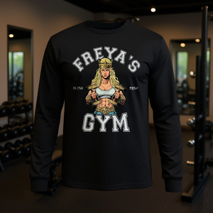 T-shirt d'entraînement à manches longues Freya's Gym, vêtements promotionnels inspirés de la déesse nordique - Product Image 3