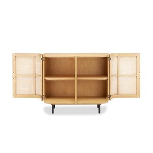 Fuirry <b>Sideboard</b> Made of Solid Teak Wood Frame with Woven Rattan with natural color for Indoor Use - Product Image 4
