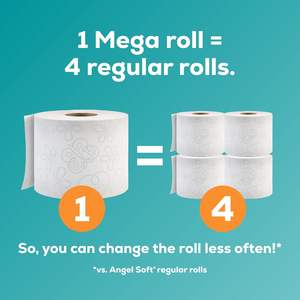 Angel Soft Toilet <b>Paper</b> with Fresh Lavender Scented Tube, 8 Mega Rolls = 32 Regular Rolls, Soft and Strong Toilet <b>Tissue</b> - Product Image 3
