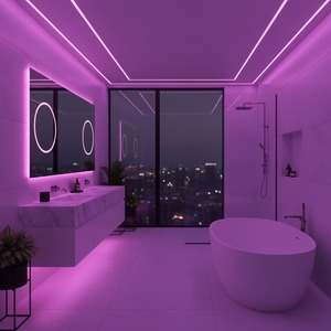 Bande lumineuse LED néon 12V IP65 10W 120 LED 8x16mm 50m/rouleau Flexible Couleur Unique Violette pour Éclairage d'Accent Intérieur/Extérieur - Product Image 3