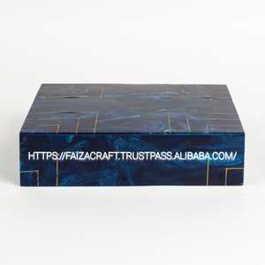 Boîtes à bijoux en résine à rayures avec incrustation d'os, boîtes à bijoux décoratives en résine MDF, incrustation durable et élégante - Product Image 4