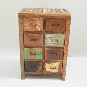 2025 vente chaude en bois massif commode à 4 tiroirs fabriqués à la main en bois récupéré meubles de maison pour hôtel stockage décor entrepôt - Product Image 2