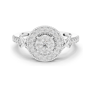 Bague halo en diamant cultivé en laboratoire de 0,514 carats pour femmes, clarté VVS-VS EF, or 18 carats, 14 carats, 10 carats et argent 925, rose, jaune, blanc - Product Image 3