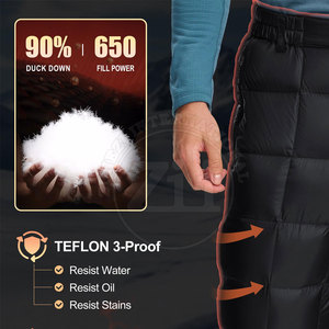New Style Outdoor Use Men Lightweight Casual Dark Straight Eco-Friendly Puffer <b>Pants</b> Winter Sports Wear Breathable Solid Color - Product Image 6