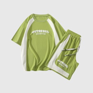 Ensemble de t-shirts courts surdimensionnés imprimés personnalisés de la meilleure qualité Ensemble de vente en gros d'été unisexe grande taille pour hommes - Product Image 3