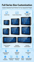 Monitor de Pantalla Táctil Industrial de 6''~65'', Panel Capacitivo PCAP, Montaje Frontal, IP65, para POS, Señalización Digital, Pantalla Personalizada para Kiosco con IA