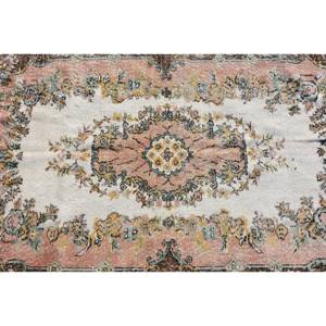 พรมขนแกะตุรกี6.5ft วินเทจสีเบจและชมพูผ้าทอลายเรียบสำหรับตกแต่งห้องนั่งเล่นพร้อมแผ่นรองยาง - Product Image 5