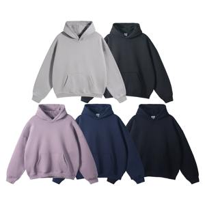 Sudadera con capucha de peso pesado de alta calidad 6XL pulóver invierno gota hombro 500 GSM 600 GSM sólido liso teñido de gran tamaño ropa cálida - Product Image 1