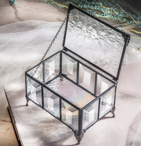 Joyero de cristal más vendido, diseño elegante, marco dorado, joyero de cristal de Metal, joyero caro, caja decorativa - Product Image 4