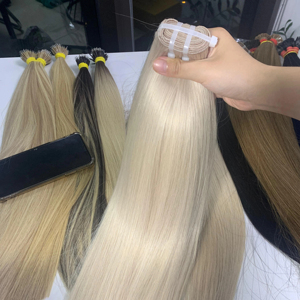 Genius New Weft Extensions de cheveux Cheveux vierges vietnamiens au teint clair Résistant aux chutes Doux Brillant Peut être coupé Tissage repassé - Product Image 1