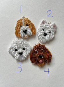 Nouveauté Porte-clés personnalisé à la mode avec broderie de perles Porte-clés avec portrait de chien en perles, Porte-clés commémoratif pour animaux de compagnie personnalisé - Product Image 2