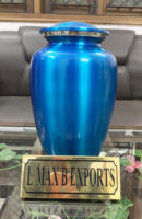Urnas de cremación para adultos de color amarillo transparente de aluminio para cenizas humanas con bolsa de terciopelo gratis precio al por mayor