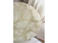 Table basse ronde moderne de luxe en marbre avec base dorée pour la décoration de la maison du hall de l'hôtel