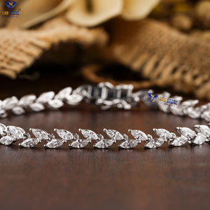4.36 CT Marquise Cut Diamond <b>Bracelet</b> 18K <b>White</b> Gold Cvd/HPHT Diamond Jewelry - Product Image 1