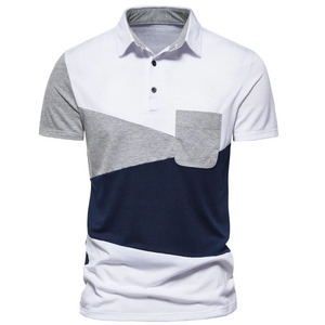 Polo décontracté pour homme 100% coton anti-rétrécissement anti-boulochage respirant sans plis à manches courtes tissu tricoté motif solide - Product Image 3