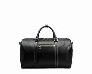 Bolsa de Viaje Deportiva de Cuero Negro, Estilo Casual y de Lujo, para Hombre y Mujer, Resistente al Agua, Gran Capacidad, con Cierre de Poliéster - Product Image 2