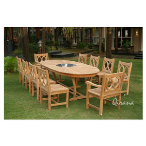 โต๊ะไม้สัก elipse กลางแจ้งเหมาะสำหรับการตั้งโรงแรมคาเฟ่และร้านอาหาร - Product Image 4