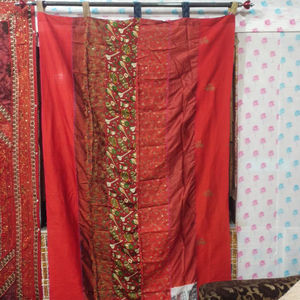 Panneaux Sari en tissu filtrant la lumière de style vintage moderne Toile de fond transparente pour le traitement des fenêtres pour la chambre à coucher, le salon et la salle à manger - Product Image 1