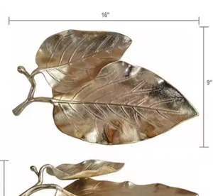 ชามทองลายนูน3ส่วนชามตกแต่งลายใบไม้ปิดทอง - Product Image 3