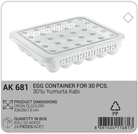 Boîte de rangement pour 30 œufs avec couvercle, empilable pour réfrigérateur, en plastique PP sans BPA, plateau de rangement écologique de haute qualité pour la cuisine à domicile