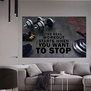 Lienzo Inspirador con Frases Motivacionales para Gimnasio, Impresión Artística para Decoración de Gimnasio en Casa, Lienzo Enrollado - Product Image 1