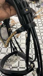 Brida enrollada de cuero de caballo de alta calidad, banda de cristal marrón de 8mm - Product Image 3