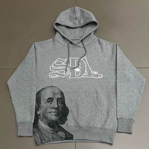 SDL HOODIES Con diamante hip hop personalizado invierno Transpirable Sudadera con capucha negro 500 GSM fabricantes 100% algodón sudaderas con capucha para hombres - Product Image 4