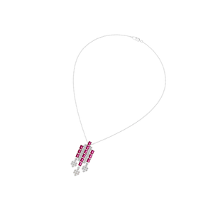 Timeless 950 Platinum Fine Pendants <b>Charms</b> Lab Grown diamond Ruby Gemstone Diamond Baguette Pendant Necklace Gift for Women Girl - Product Image 3