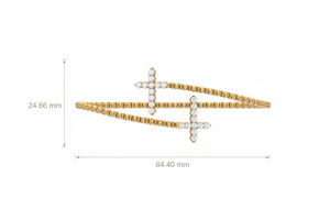 Bracelet jonc en or 14 carats et diamants |   Diamant taille brillant de 0,66 carat - Product Image 2