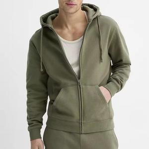Premium 300gsm 100% Cotton Fleece Zip-up Hoodie Men Regular Fit Solid Custom Printed OEM Blank Streetwear Plain Vintage Winter - Product Image 1
