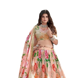 Lehenga Choli imprimé numérique FABZONE LNB1008, style Bollywood, collections indiennes pour femmes, en stock - Product Image 3