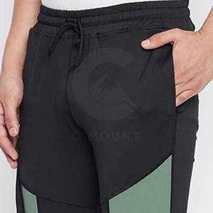 Pakistan กางเกงลำลองผู้ชายน้ำหนักเบา, กางเกงเอวกลางใส่สบายฟอกสีดำลายตรงสีพื้น - Product Image 6